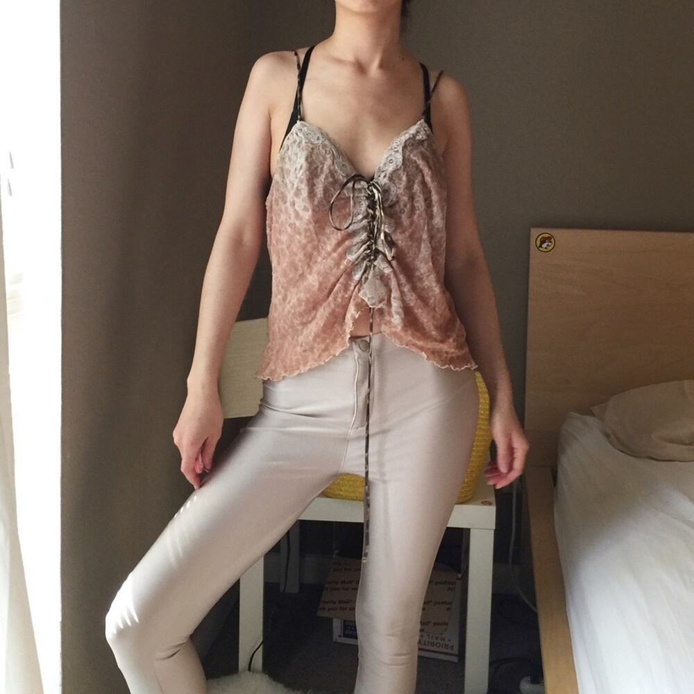 Vintage Cinema Etoile Lace Up Lingerie Top.-BA8